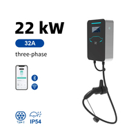 Nuevo Cargador de Pared para Vehículos Eléctricos de 22kW Trifásico, Tipo 2, con Gestión por Aplicación Inteligente, Clasificación IP54, 1 Año de Garantía, Estación de Carga Rápida para el Hogar