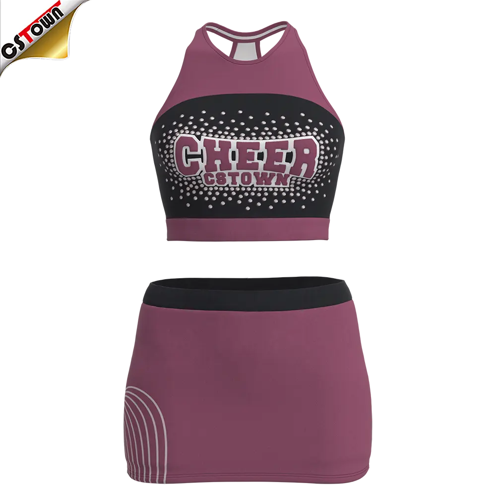 Wholesale Cheer Practice Bra Purple Cheerleading Uniforms
