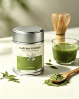 Matcha de qualité cérémonielle en boîte de 30g, marque privée, poudre de thé vert matcha