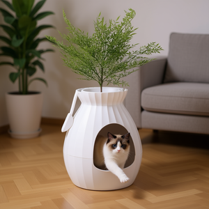 Caja de arena inteligente electrónica para gatos, ovalada, de plástico, con eliminación de olores. - Product Image 2