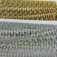 Frange de 9 m en strass de cristal AB irisé, perles durables et écologiques pour la couture, les vêtements, les loisirs créatifs et les accessoires
