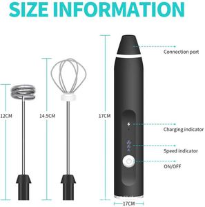 สินค้าขายดีอันดับ 1 อุปกรณ์ครัว เครื่องตีฟองนมไฟฟ้าแบบมือถือ ชาร์จผ่าน USB - Product Image 2