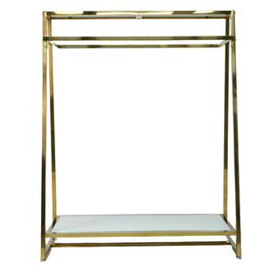 Perchero Dorado con Estante Superior para Exhibición de Ropa en Boutiques y Almacenamiento Doméstico, Robusto - Product Image 5