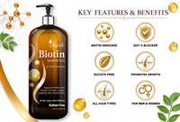Shampooing Biotine en Gros Marque Blanche Bloqueur de DHT-3 Nettoyage Doux Anti-Chute Nourrissant pour le Cuir Chevelu