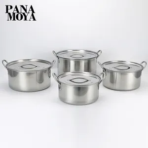 Metal Stock Pot para Mercado Mexicano Pot Alto Conjunto com Grande Capacidade Conjunto De Panelas De Aço Inoxidável