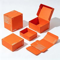 Boîte d'emballage de luxe pour gâteaux de lune orange, personnalisable avec logo imprimé, en carton de qualité supérieure, pour le Festival de la Mi-Automne