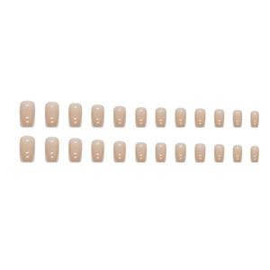 Novedad de Otoño: <span class=keywords><strong>Uñas</strong></span> Francesas Blancas de Estilo Chino y Europeo, Fácil Aplicación, Diseño Cuadrado Sencillo, <span class=keywords><strong>Uñas</strong></span> Postizas de Plástico para Salón de Belleza - Product Image 5