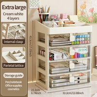 Organisateur de cosmétiques moderne multi-couches de grande capacité 3-6L, boîte de rangement de bureau en PP, conteneur rectangulaire multifonction, étanche