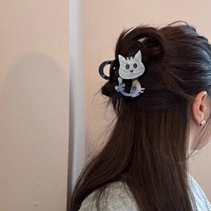 กิ๊บหนีบผมรูปแมวน่ารักใหม่กิ๊บหนีบผมคลิปหนีบผมลายทางทำจากพลาสติกอุปกรณ์แต่งผมแบบวินเทจสไตล์ฝรั่งเศสหรูหรา - Product Image 2