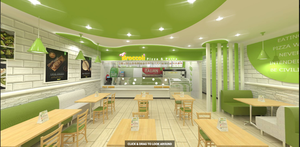 Meubles de magasin de jus de fruits de magasin d'alimentation de décoration de conception de <span class=keywords><strong>pizzeria</strong></span> verte à <span class=keywords><strong>vendre</strong></span> - Product Image 5