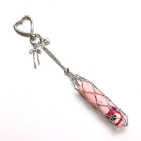 Mini pochette porte-rouge à lèvres en alliage de zinc étanche avec strass, étui pour baume à lèvres, porte-clés brillant à lèvres