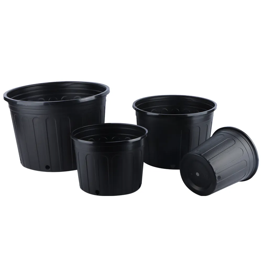 Pots de culture en plastique noir pour plantes, plantes, fleurs, semis, pépinière, prix d'usine, 1.5, 2 gallons