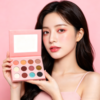 Langlebige wasserdichte 12-farben vegane Schatten-Make-up-Lidschatten-Palette individuell