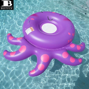 Flotador Gigante Inflable de <span class=keywords><strong>Pulpo</strong></span> para <span class=keywords><strong>Piscina</strong></span> con Fondo de Malla, Anillo de Natación de PVC Engrosado con Asas, Balsa Acuática para Adultos y Niños, Ideal para Fiestas - Product Image 2