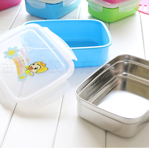 Stainless Steel <b>Lunch</b> <b>Box</b> Rectangle Clip On Lid Multi Size For Students Office Workers Back To School - Product Image 3