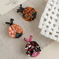 Yuxi – Nouveaux pinces à cheveux personnalisées en acétate de cellulose Coccinella Septempunctata, mignonnes, pour demi-queue de cheveux, pour femmes et filles, idéales pour les fêtes