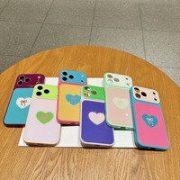 Coque de téléphone en acrylique avec design 3D Cœur Amour et Nœud Papillon pour iPhone 17 16 15 14 13 18 Pro Max, protection de l'objectif à grande fenêtre et pare-chocs