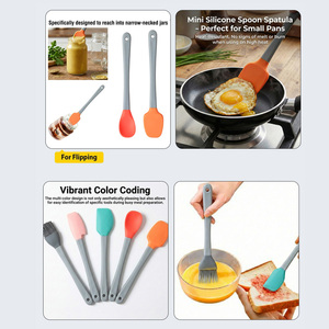 Juego de 5 Espátulas de Silicona Ergonómicas, Resistentes al Calor, Libres de BPA, con Código de Color, Aptas para <span class=keywords><strong>Lavavajillas</strong></span>, de Grado Alimenticio, Antiadherentes, para Hornear - Product Image 2