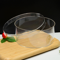 Vitrine ronde en plastique PS transparent de qualité alimentaire personnalisée avec couvercle pour gâteau, dessert, biscuit, collation, emballage écologique