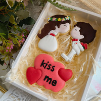 Biscuits givrés Duo Doux Tanabata pour couple, saveur sucrée, bises d'amour, collations décoratives commémoratives, comestibles, vente directe usine