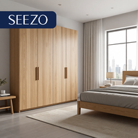 Armoire de chambre principale pour hôtel, avec miroir et porte coulissante, couleur bois foncé, style moderne et simple, étagère amovible