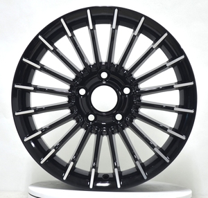 Llantas para coches de tamaño 14, 15, 16 y 17 pulgadas, 4 agujeros, PCD aro 15, 5x100, 5x1143, ruedas con radios múltiples, máquina negra - Product Image 2