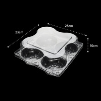 Boîte d'emballage en plastique PET à 4 compartiments pour fruits frais, boîte transparente pour pommes