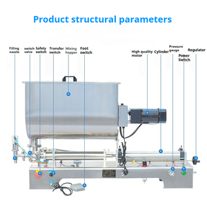 Trémie de machine de remplissage de pâte pneumatique de type U pour la sauce de haricot de chili - Product Image 6