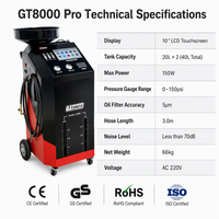 Machine de vidange et de remplacement de liquide de transmission automatique GATmatic GT8000 Pro 10'' LCD entièrement automatique avec imprimante