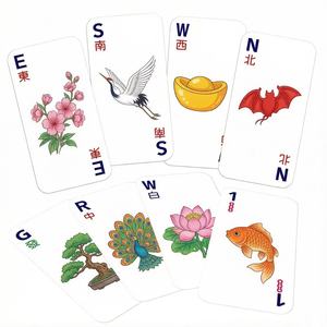 Juego de Cartas de Mahjong Americanas de Lujo, de Plástico, Personalizables, Baraja Completa de Póker y Mahjong Premium - Product Image 6