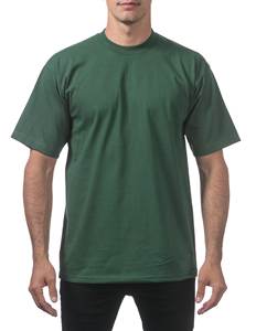 Men's Heavyweight Cotton T-Shirt Moisture <b>Wicking</b> Crew Neck with Short Sleeves for Outdoor Activities - Product Image 3