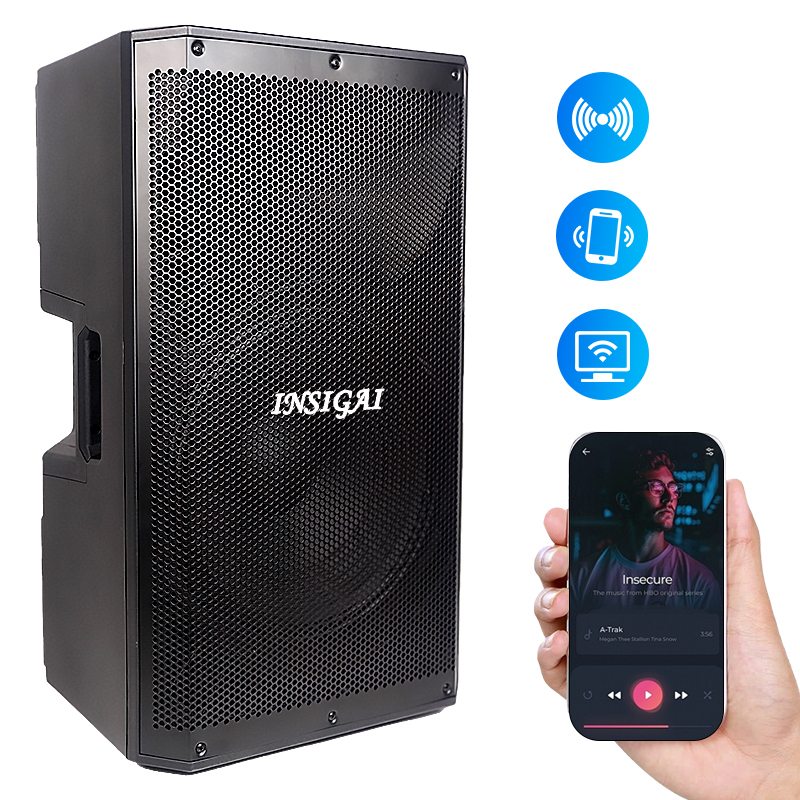 Large Professional 12 Inch 15 Inch Party Outdoor bluetooth Speaker Wall DSP Amplifier Active Wireless bluetooth Portable Speaker