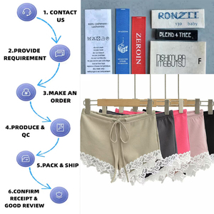 Shorts de Algodón con Cordones y Encaje Personalizados con Logotipo, Shorts con Ribete de Encaje, Ropa Interior, Shorts de Encaje para <span class=keywords><strong>Mujer</strong></span> - Product Image 2