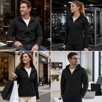 Felpa con Zip da Uomo Personalizzata Slim Fit per Esterni, Nuovo Materiale Ecologico, Alta Qualità, Impermeabile e Antivento