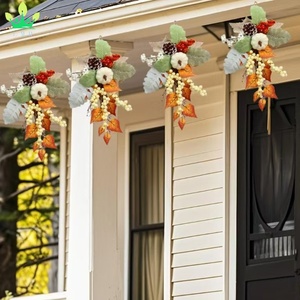 Fagola di foglia d'acero artificiale ramo di zucca con bacche di <span class=keywords><strong>fiori</strong></span> per la festa del ringraziamento autunnale per la festa della casa decorazione della porta d'ingresso del Festival - Product Image 6