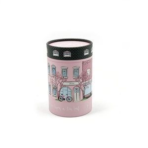 Tube en papier de luxe personnalisé avec logo imprimé, idéal pour le thé en vrac, vente au détail et en gros, avec couvercle - Product Image 4