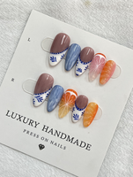 Faux Ongles en Gel Peints à la Main de Luxe, Press-On Acryliques Artisanaux de Haute Qualité