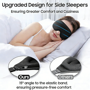 Masque de sommeil 3D personnalisé, ajustement adaptable <span class=keywords><strong>à</strong></span> toutes les tailles de tête, faible MOQ, service OEM/ODM - Product Image 3