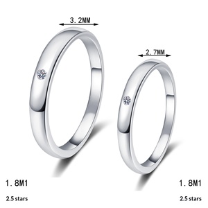 Anello di coppia in argento sterling S925 con taglio a diamante e moissanite, adatto sia per uomo che per donna, come regalo di San Valentino. - Product Image 5