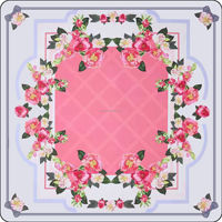Nouveau tapis de table de mahjong carré portable à motif floral 800 mm * 800 mm, style américain, antidérapant