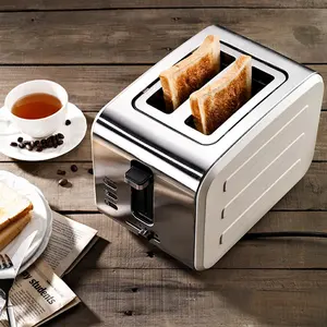 豪华厨房必需品现代2片电动复古烤面包机北欧2槽家用华夫饼烤面包机