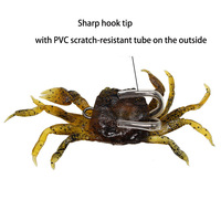 Leurre de pêche en forme de crabe, appâts, jig de pêche, simulation liquide d'eau salée, poisson-crabe souple avec hameçons tranchants