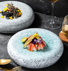 <strong>Creative</strong> Rock Stone Design Artistic <strong>Serving</strong> <strong>Plate</strong> Cold Dish Restaurant Dinnerware Thick Crockery <strong>Plates</strong> - Product Image 1