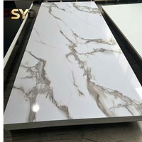 Panneau mural en PVC imperméable, ignifuge, mat, brillant, texturé, feuille de marbre UV, revêtement mural intérieur, feuilles de marbre PVC UV pour la maison