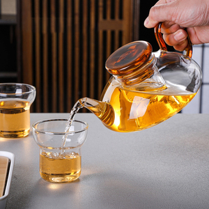 กาน้ำชาแก้วโบโรซิลิเกตก้นแบนพร้อมฝาสี ชุดน้ำ<span class=keywords><strong>ชา</strong></span>แก้วสำหรับ<span class=keywords><strong>ชา</strong></span>ดอกไม้บาน - Product Image 3