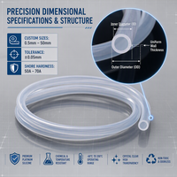 Tuyau en silicone platine transparent de qualité alimentaire haute pureté, flexible, résistant aux hautes températures, pour pompe péristaltique, vente en gros, fournisseur OEM ODM personnalisé