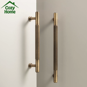 Luxury Antique Bronze Vertical Grain Solid Brass Pull Handle for Cabinet Drawer Wardrobe Nightstands Kitchen Cabinet <strong>Door</strong> Handle - Product Image 6