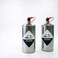 Seau de sécurité en acier laminé à froid de la marque HY, 34,5 kg, finition argentée, anti-corrosion, étanche, capacité de 2,8 L, diamètre 13 cm/haut
