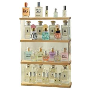 Stofdichte cosmetica parfum opbergrek van massief hout, stapelbaar, modern en eenvoudig, bureau organizer met deksel. - Product Image 5