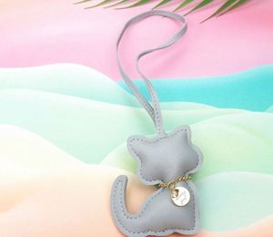 Cute Cartoon <b>Cat</b> Keychain Multi-Color PU Leather Bag Charm Fashion Car Key <b>Ring</b> Luggage Hanger Gift for Women & Girls Wholesale - Product Image 6